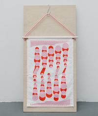 Wallhanging - Peas - Pink / Red